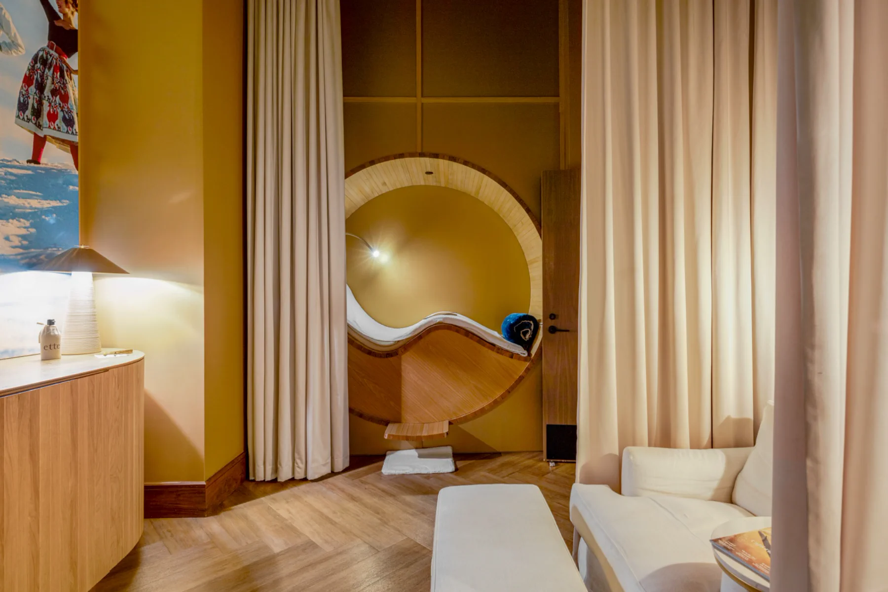 Fotografia comercial dos espaços de spa e bem-estar do ette hotel em Orlando